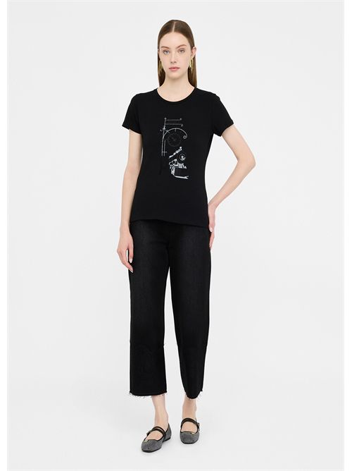 Jeans straight con dettagli in pizzo LIU JO | UF5212D0280/87381